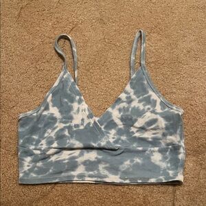 Colsie Tie-Dye  bra/ crop top in Blue and White